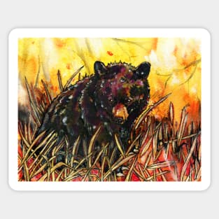 Little Black Bear in Autumn Sticker